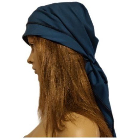 Costumes and Embroidery My Store large 24" circumference black faux leather renaissance pirate tricorne hat reverse side bonded felt fabric, choice of custom sash color