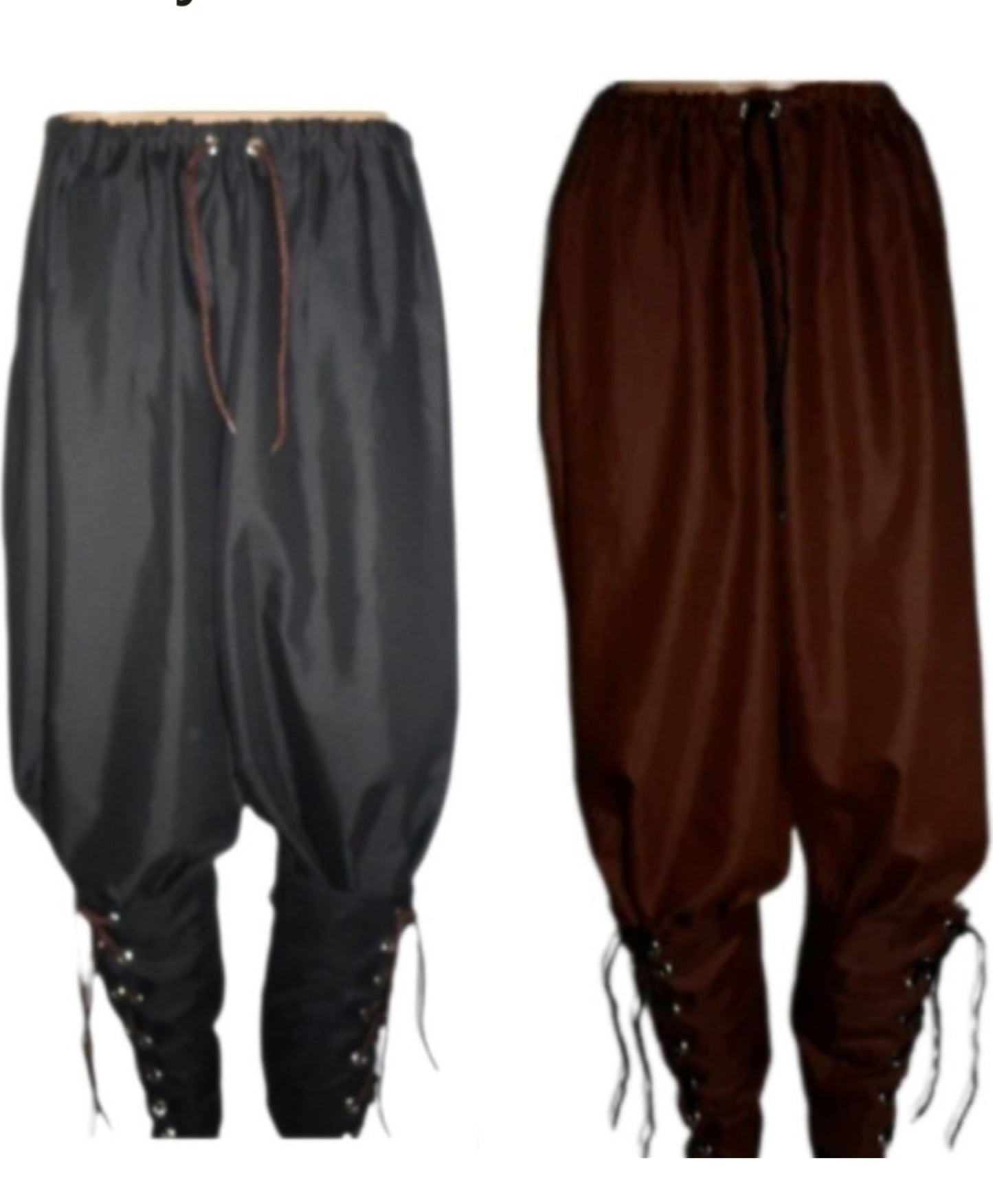 Costumes and Embroidery My Store Pirate Custom Size & Color Banded Pirate pants-Eyelets-Optional 9" Pockets,Belt Loops