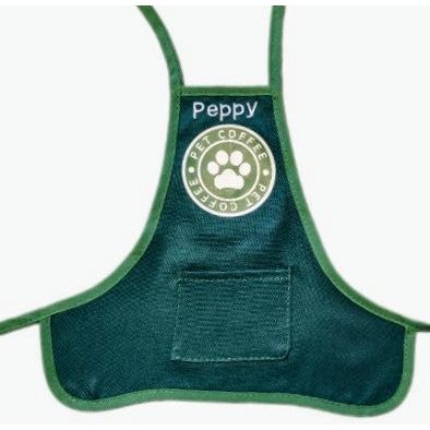 Costumes and Embroidery Costumes & Embroidery Dog Barista Coffee Apron, Green-Personalized Name