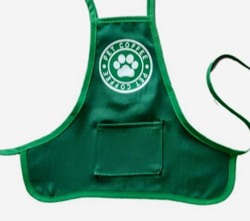 Costumes and Embroidery Costumes & Embroidery Dog Barista Coffee Apron, Green-Personalized Name