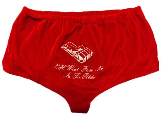 Costumes and Embroidery My Store Christmas Boy Short Panties-Embroidered Novelty-Red Velvet-Small