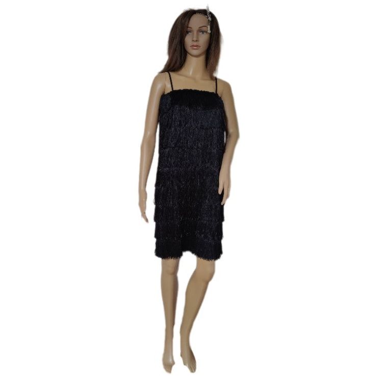 Costumes and Embroidery Costumes & Embroidery Black Flapper Costume Dress & Head Piece Head Piece, Medium