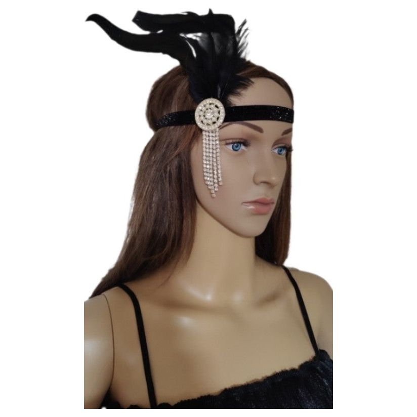 Costumes and Embroidery Costumes & Embroidery Black Flapper Costume Dress & Head Piece Head Piece, Medium