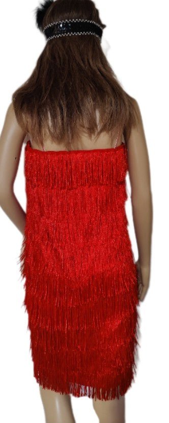 Costumes and Embroidery Costumes & Embroidery Flapper Costume Dress & Head Piece- Red- Adult Medium