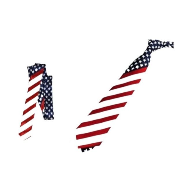 Costumes and Embroidery My Store American Flag Neck Tie-Fourth Of July-Uncle Sam-Narrow Patriotic Costume Tie