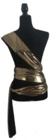 Costumes and Embroidery My Store Black & Metallic Gold Pirate Sash-Reversable Multi-Wrap-4 Yards