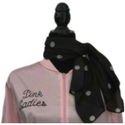 Costumes and Embroidery My Store Black & White Sheer Polka Dotted Scarf- 1950's Pink Ladies - Sock Hop Scarves