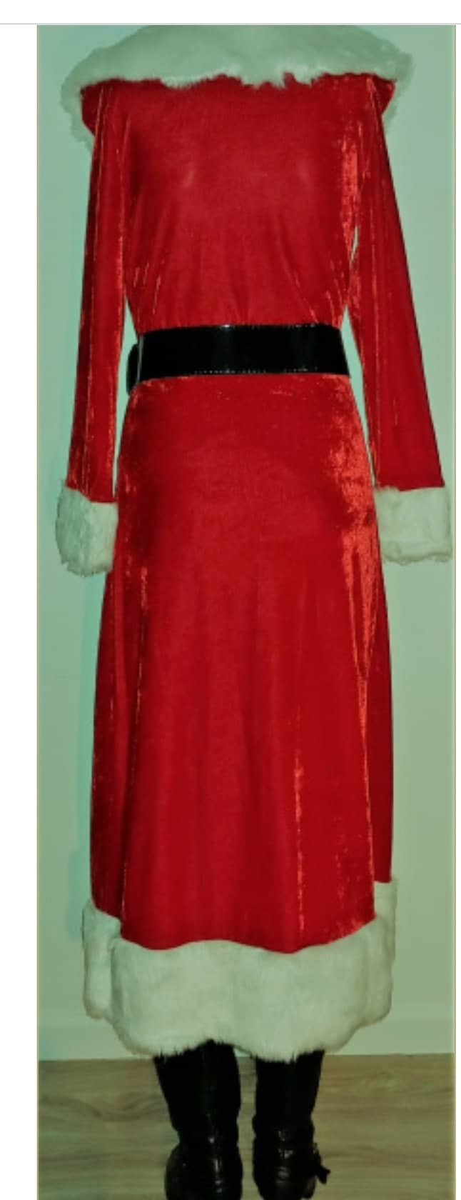 Costumes and Embroidery My Store Christmas Santa's Helper- Mrs. Clause Costume Jacket-Dress, Plush Velvet