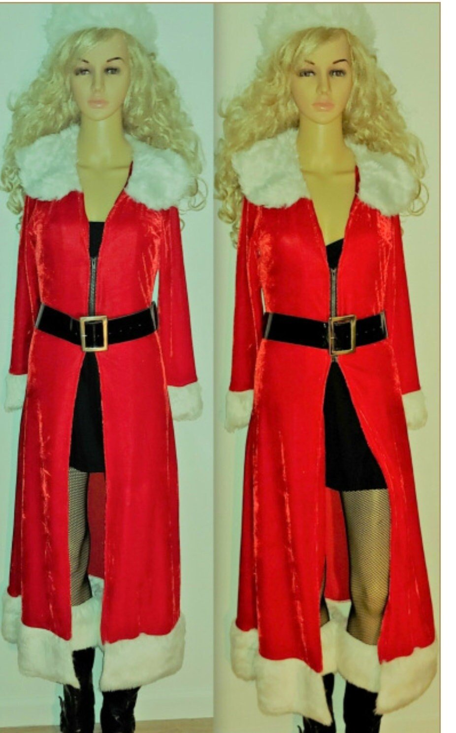 Costumes and Embroidery My Store Christmas Santa's Helper- Mrs. Clause Costume Jacket-Dress, Plush Velvet