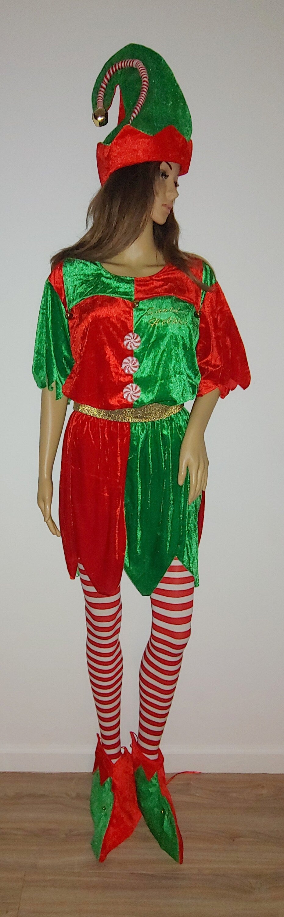 Costumes and Embroidery My Store Christmas Santa's Helper- Original Elf Costumes- Embroidery- Adult Medium