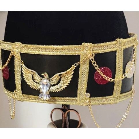 Costumes and Embroidery My Store Elvis Presley Impersonator Costume Belts-Black Faux Leather