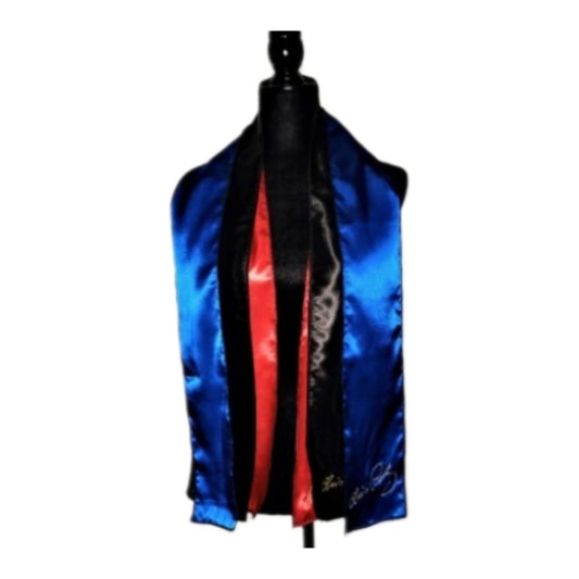 Costumes and Embroidery My Store Elvis Presley Impersonator scarf -Custom Name- Select Colors- Black Serged Trim