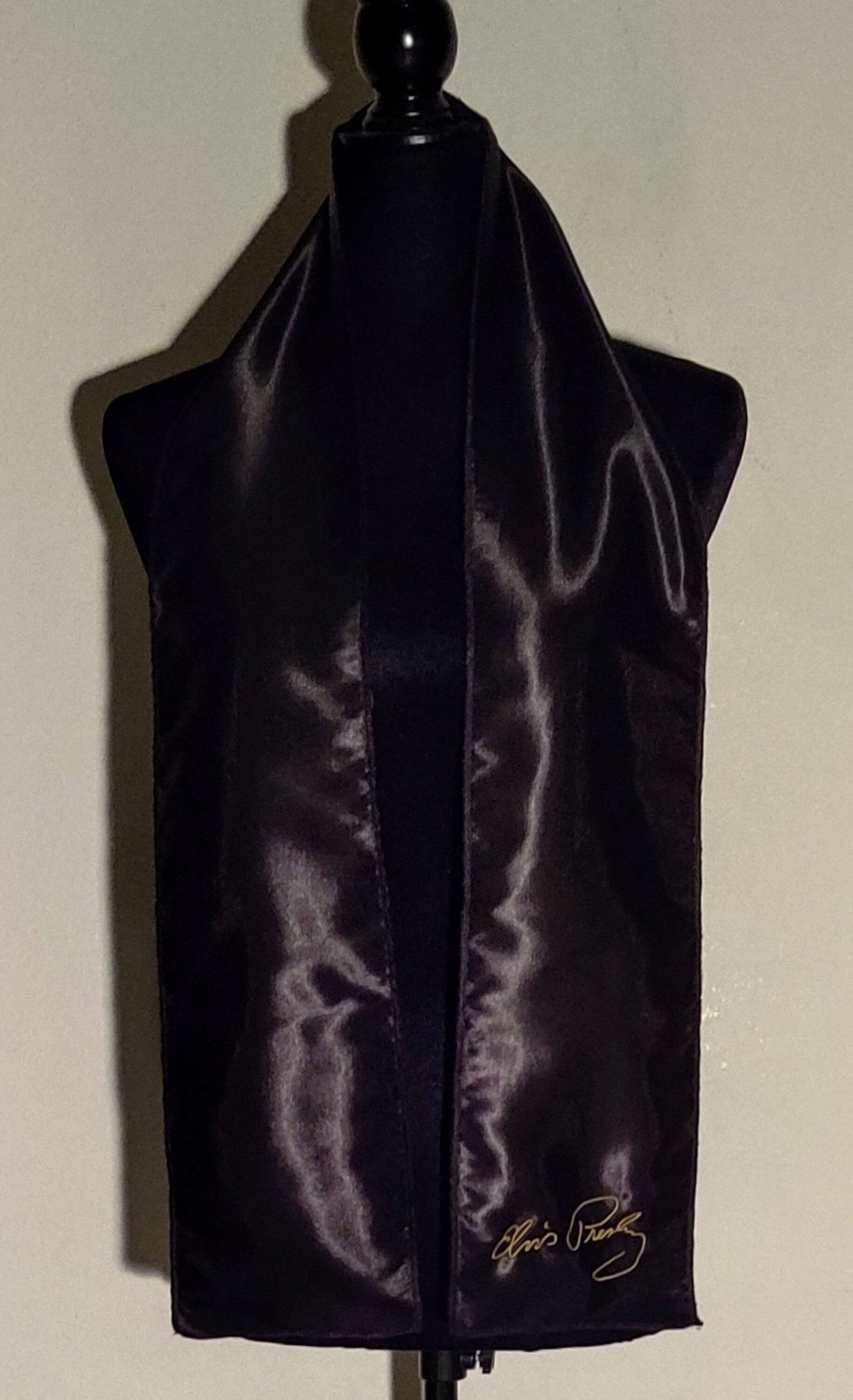 Costumes and Embroidery My Store Elvis Presley Impersonator scarf -Custom Name- Select Colors- Black Serged Trim
