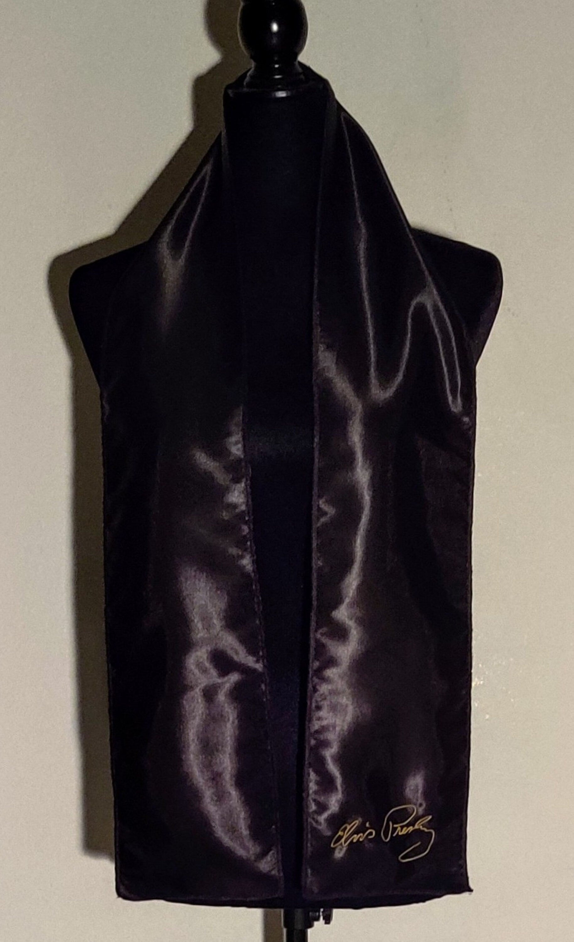 Costumes and Embroidery My Store Elvis Presley Impersonator scarf -Custom Name- Select Colors- Black Serged Trim