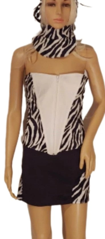 Costumes and Embroidery My Store Halloween Costumes&Embroidery- adult women's medium stretch plush zebra costume