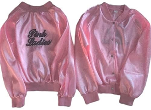 Costumes and Embroidery My Store Movie Pink Ladies Costume Bomber Jacket-Custom Personalized Name- 1950's Theme