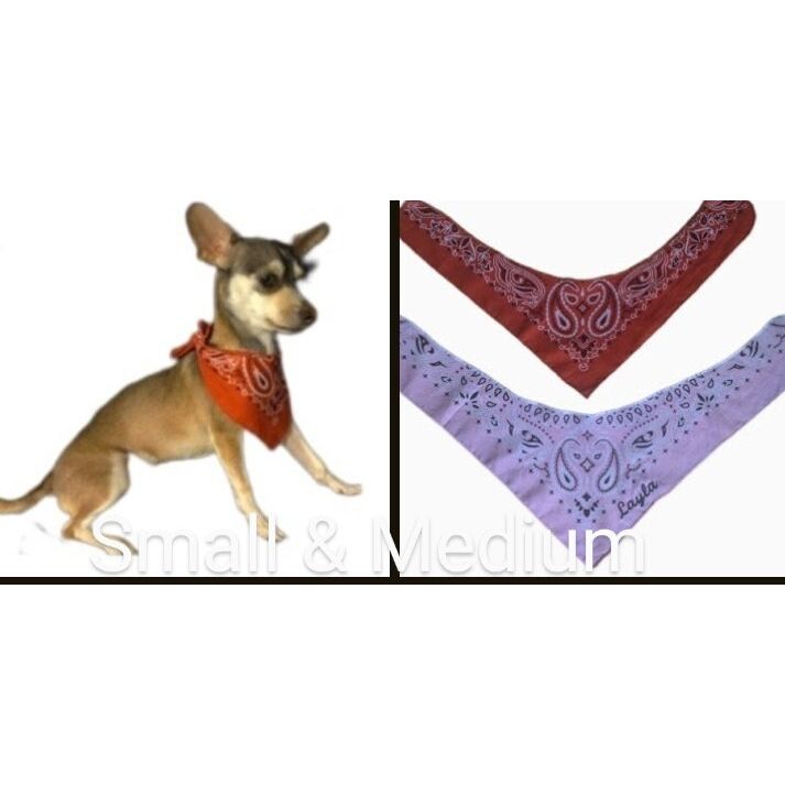 Costumes and Embroidery My Store Personalized Name Dog Bandanas-Paisly Print-Pink Or Red