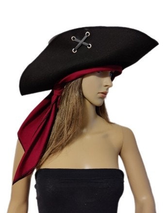 Costumes and Embroidery My Store Pirate Bandana-36"by 36"-Select Colors, Black Serged Trim- Cotton Polyester