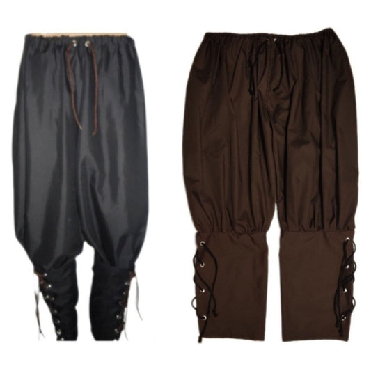 Costumes and Embroidery My Store Pirate Custom Size & Color Banded Pirate pants-Eyelets-Optional 9" Pockets,Belt Loops