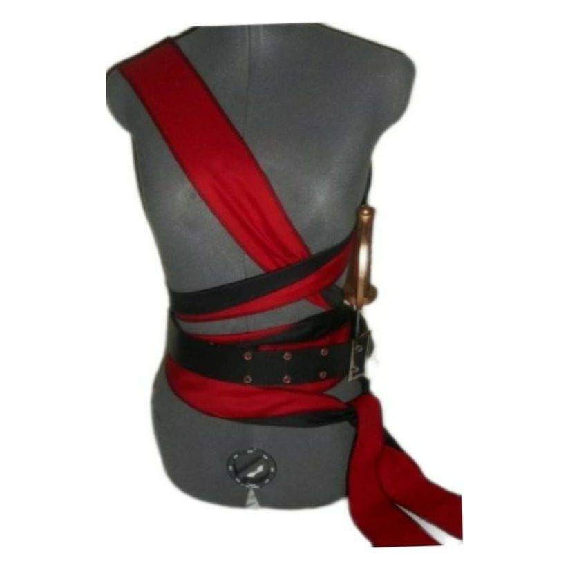 Costumes and Embroidery My Store Red & Black Reversible Pirate Sash-144"-Multi Wrap Style-Cotton Polyester