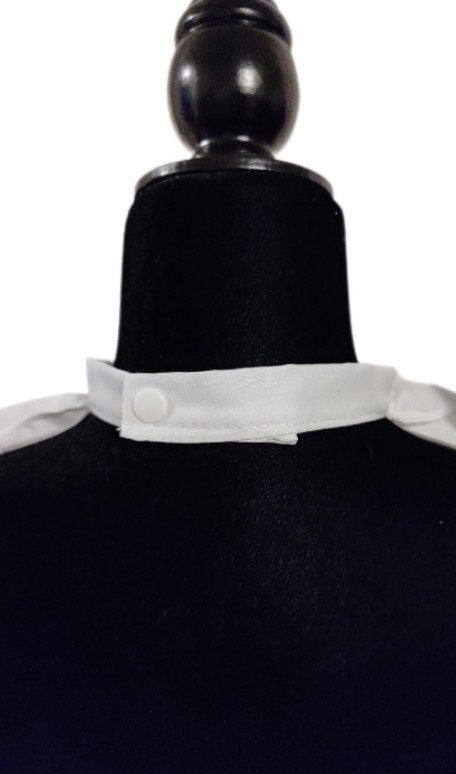 Costumes and Embroidery My Store Renaissance Pirate Costume Collar & Cuffs Set, Black or White-Cotton-Adjustable Snap Collar